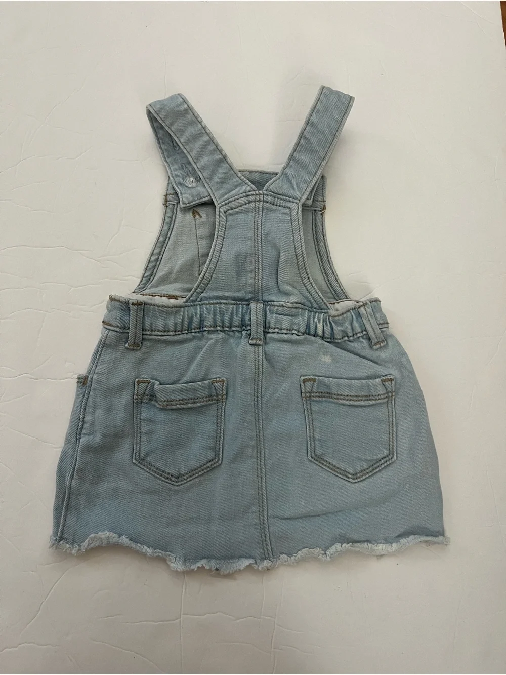 12-18m Girl Toddler light blue denim overall Skirt,  NWOT, Old Navy